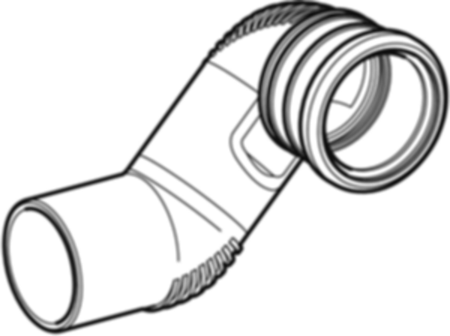 Wandklosett Bogen 90° rechts abgekröpft 308.007.14.1 d 90mm - Geberit-PE-Silent-Formstücke