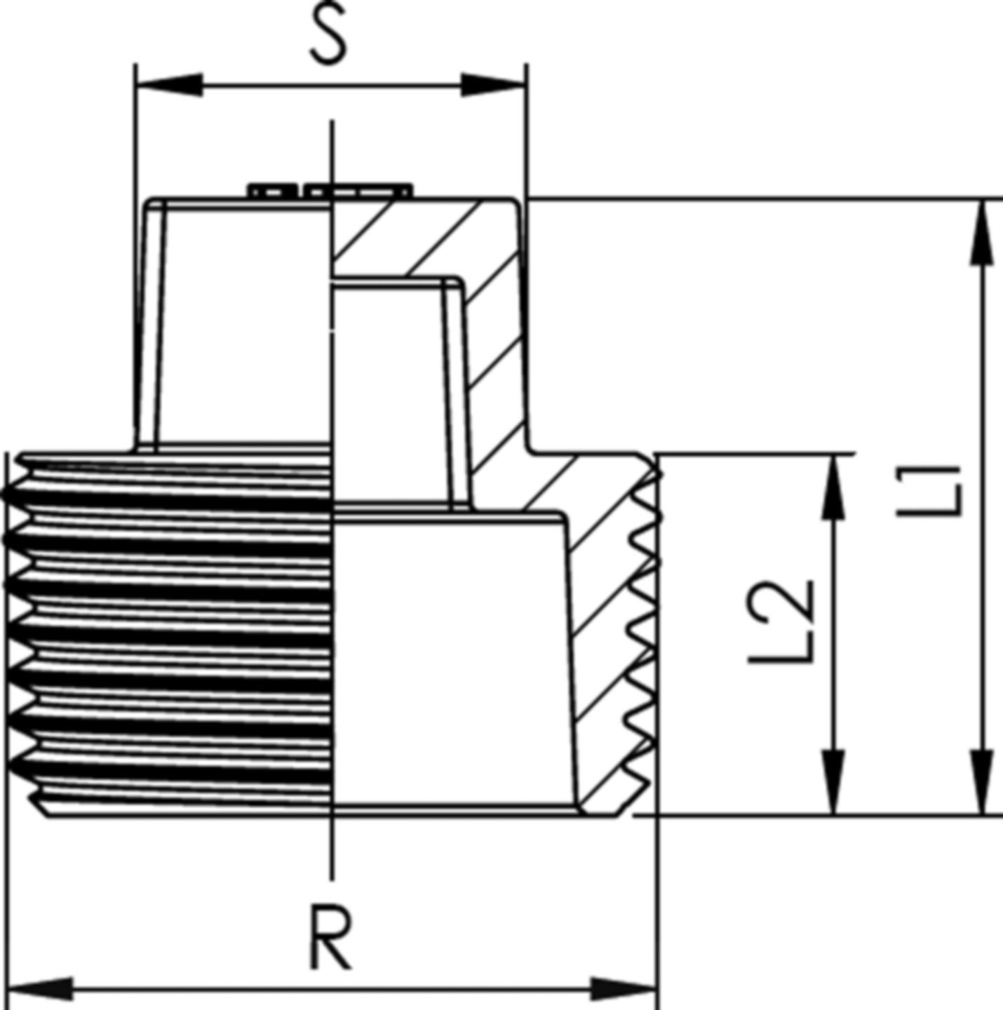 Stopfen 4-kant m/Rand 8290 2" - Rotguss-Gewindefittings