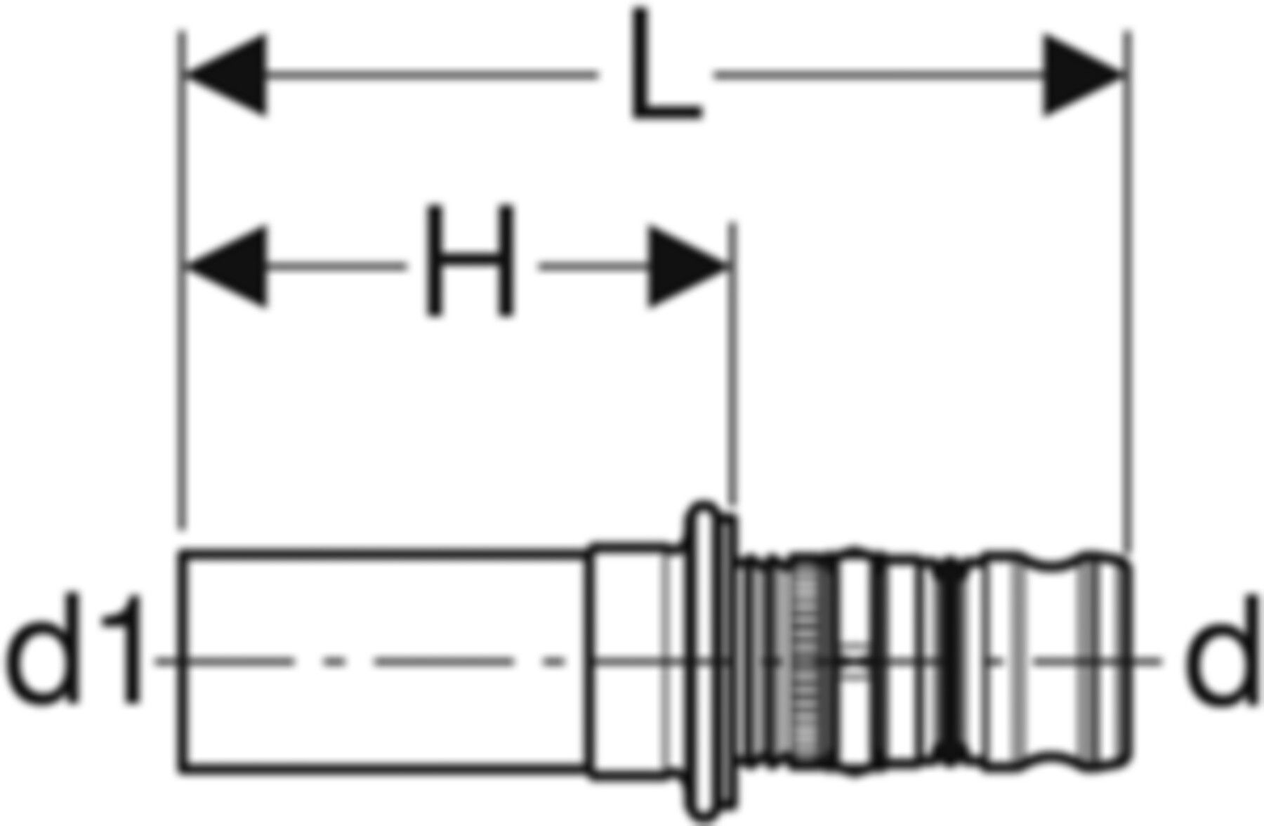 Übergang 26mm-22mm 603.510.00.5 auf Mapress Steckende, Edelstahl,NPW - Geberit-Mepla-Formstücke