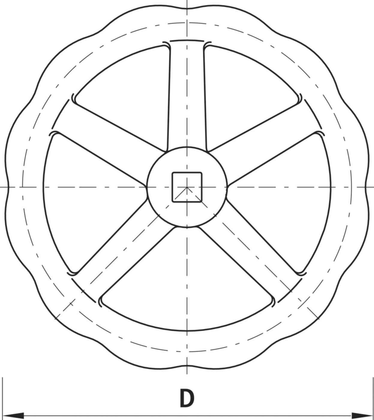 Handrad EWS-beschichtet 7800 DN 3/4" - 2" d 140mm - Hawle Schieberzubehör