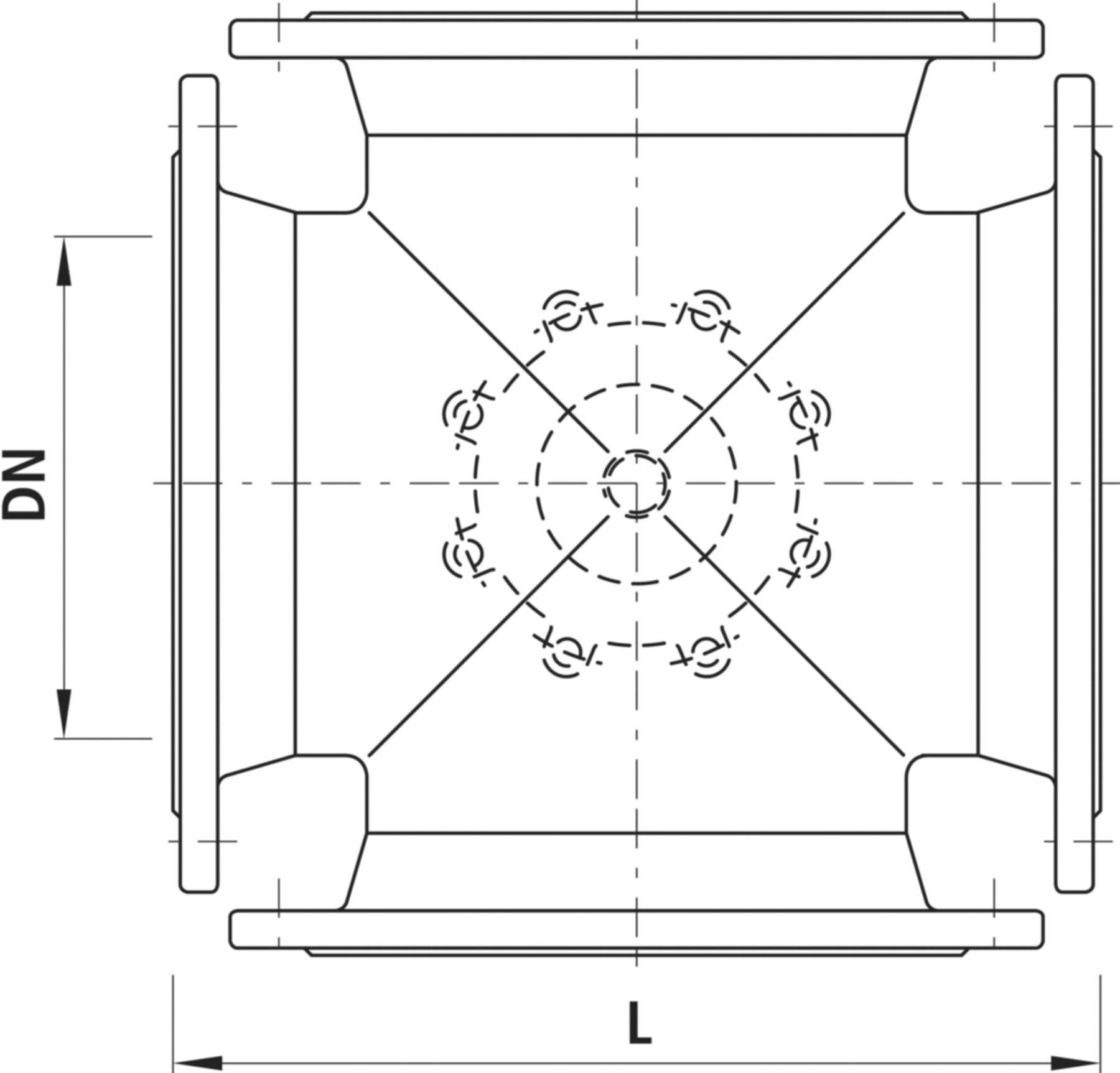 Flansch-Kurz-Kreuzstück PN 10 4170 DN 400 - Hawle Flanschformstücke