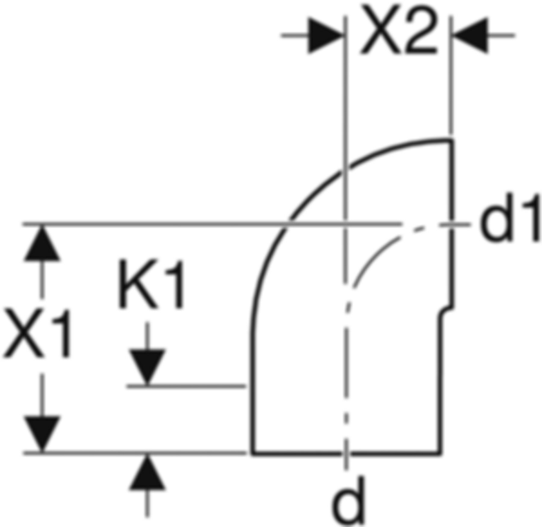 Anschlusswinkel 90° 364.062.16.1 d 63/ 50mm - Geberit-PE-Formstücke