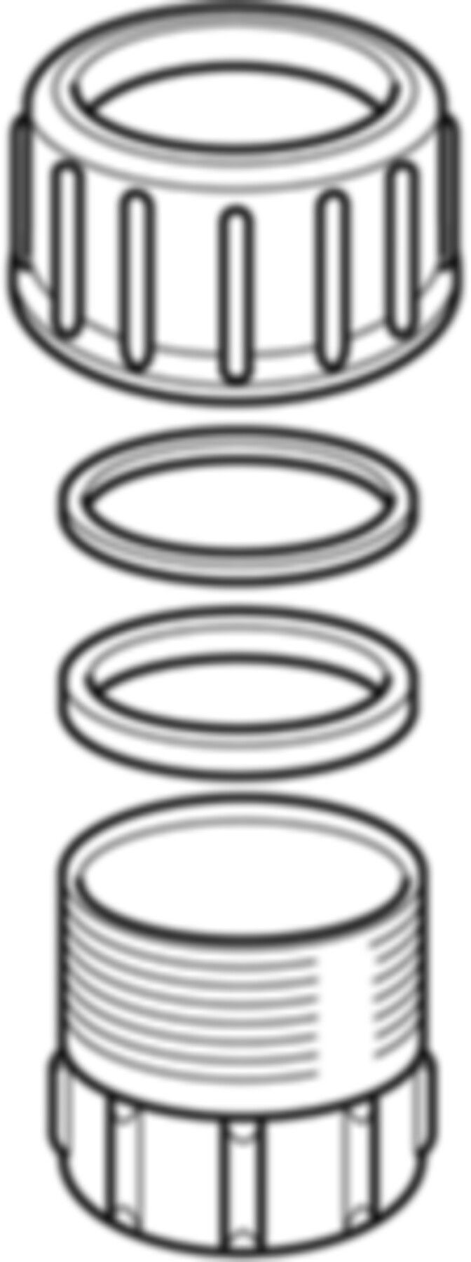 Stutzen mit Verschraubung, mit IG d 56mm - 2" 359.313.00.1 - Geberit-PE-Formstücke