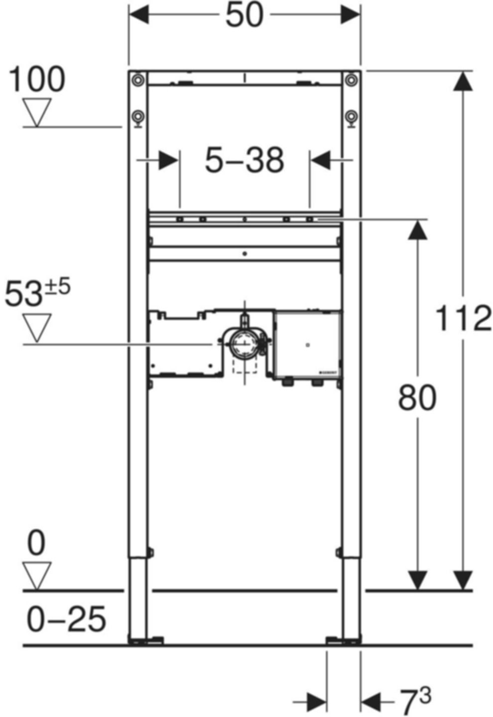 Element für Waschtisch 111.552.00.2 Typ 112, Standarmatur m/UP-Funktionsbox - Geberit-Duofix