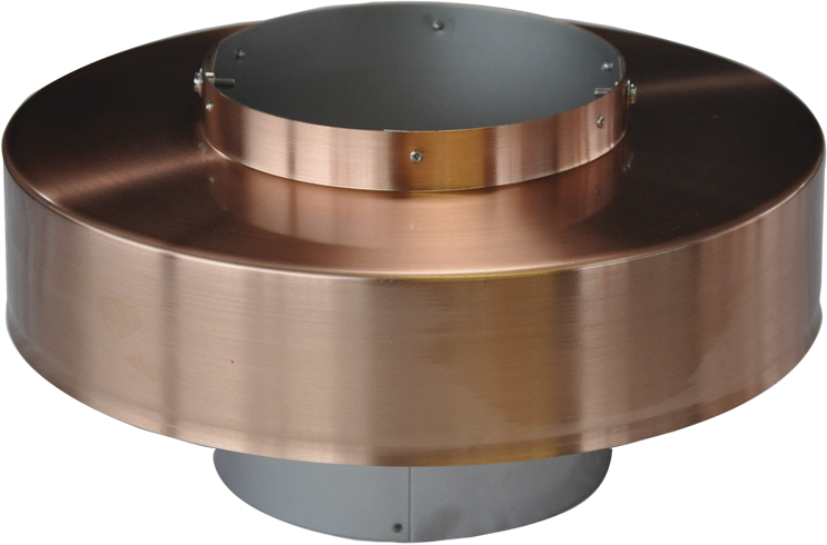 Kupfer Ansatzteil mit Zarge 300/480 mm - Aspira Kaminhüte