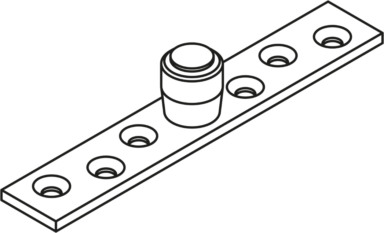 HAWA-PORTA Bodenführung, Porta 300/600 25x150x6mm, verzinkt, mit Rolle - Schiebetür- und Schiebetorbeschläge