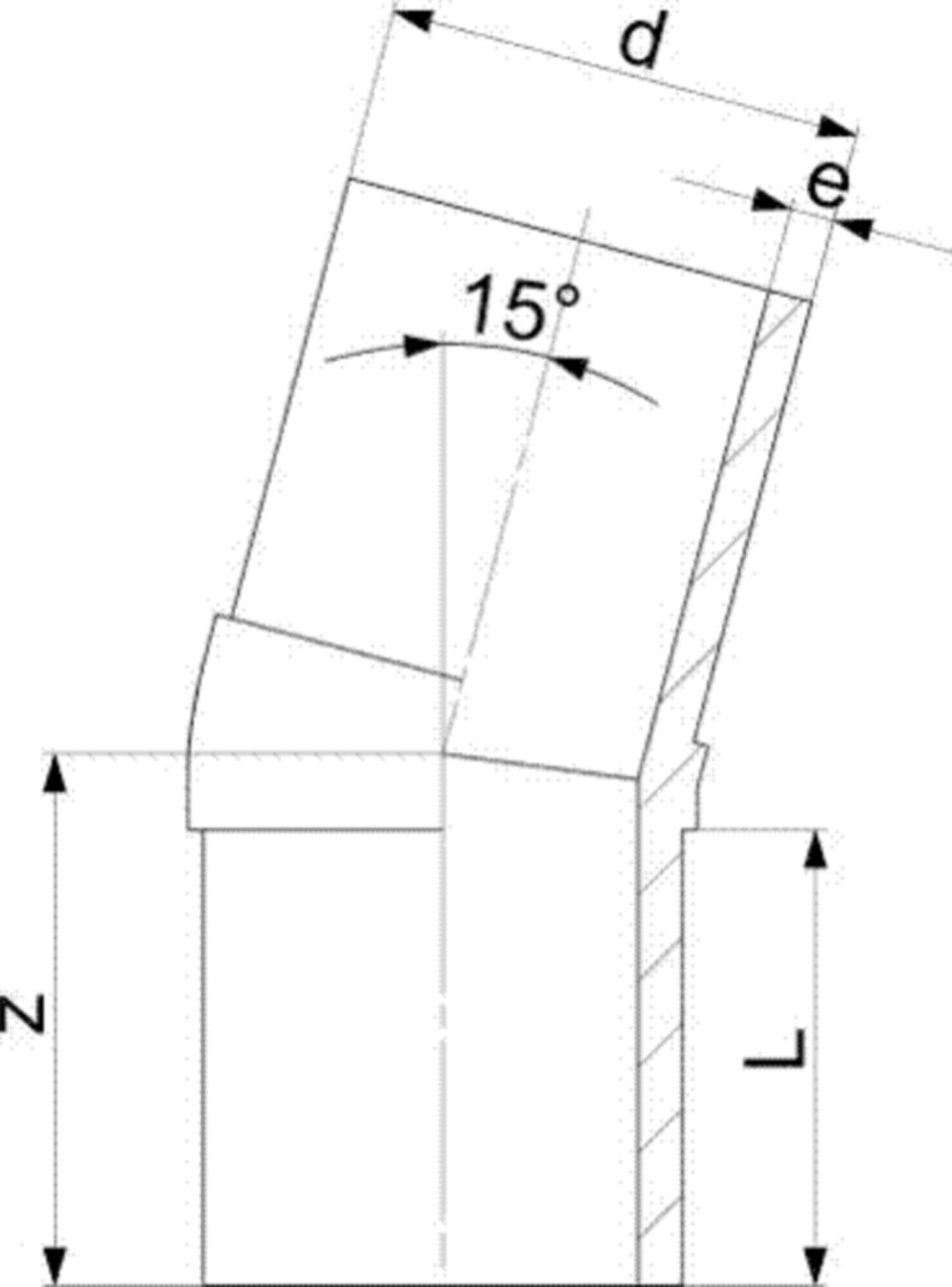 Winkel 15° segm. PE100 S5 PN 16 d 75mm 753 141 012 - PE100 Stutzenformstücke langschenklig