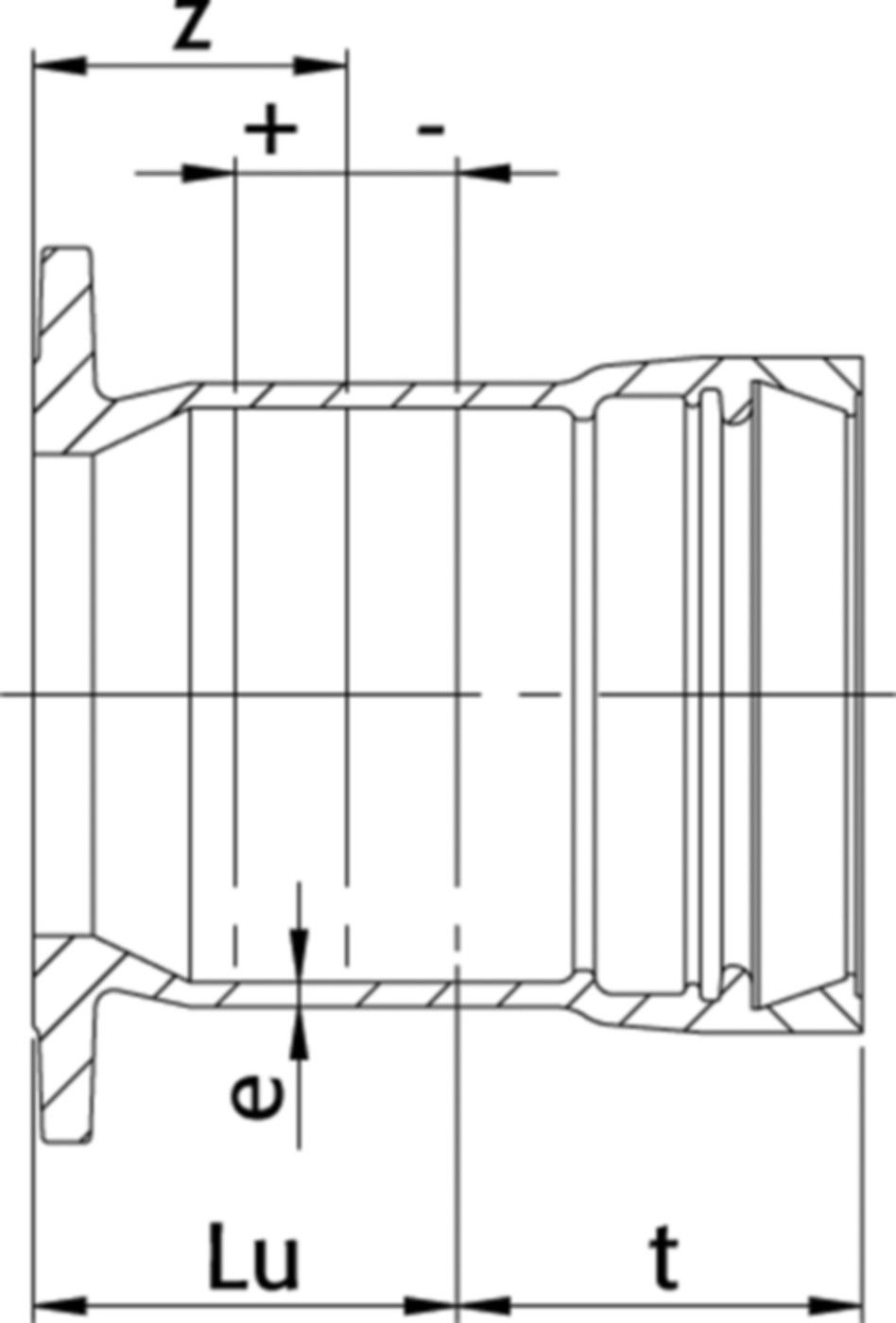 STM-Schieberanschlussstück Novo-Sit EU DN 250 PN 16 - WILD Steckmuffenformstücke