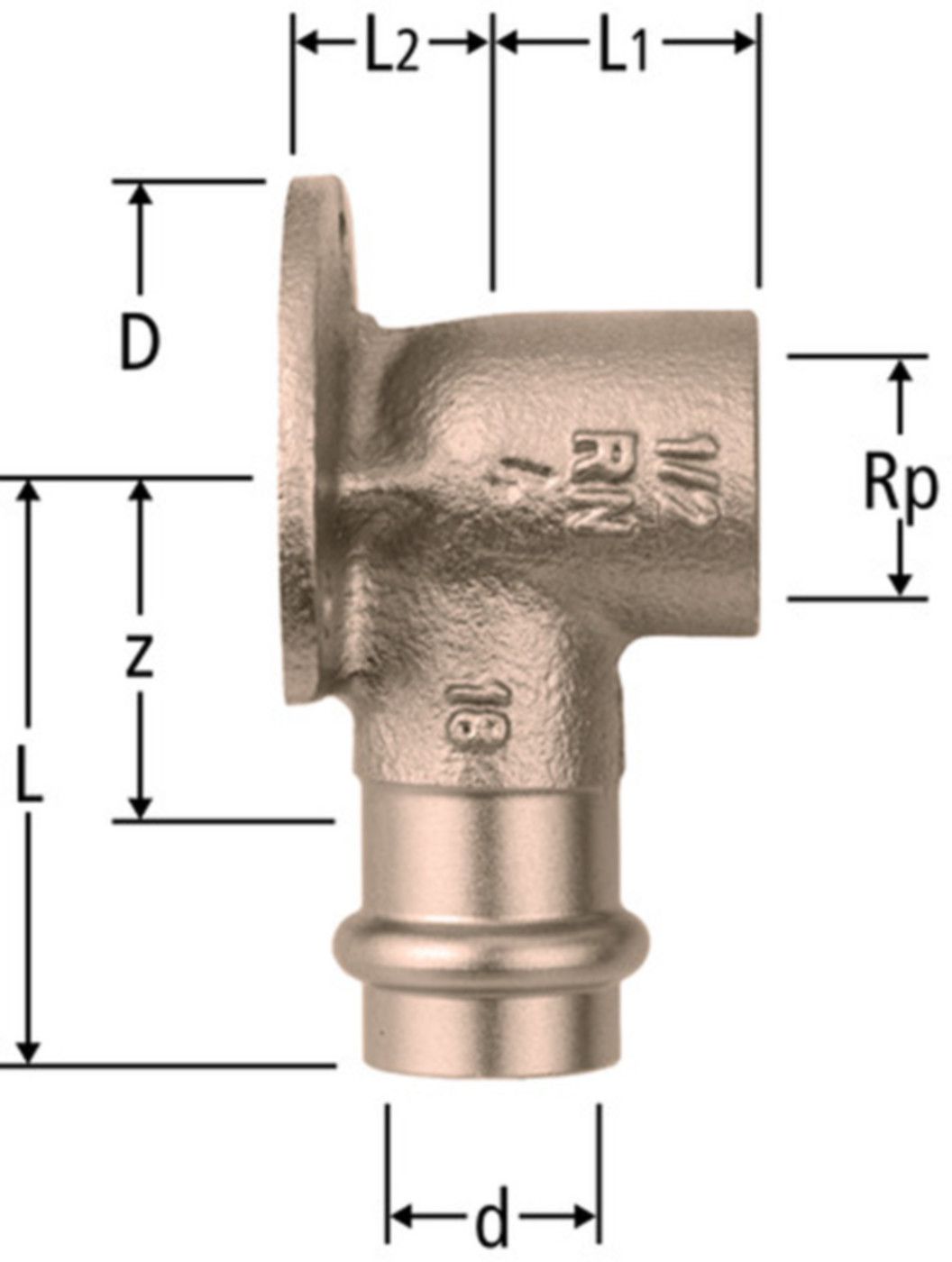 Anschlusswinkel NUSSBAUM Optipress-Aquaplus