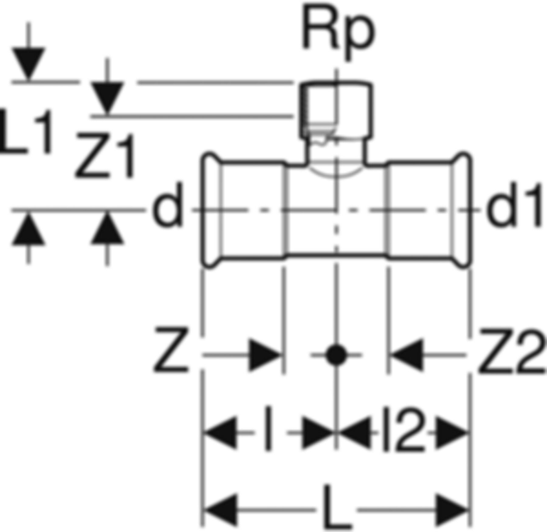 T-Stück m/IG 35mm-3/4"-35mm 31313 - Mapress-Sanitär-Presssystem-Formstücke