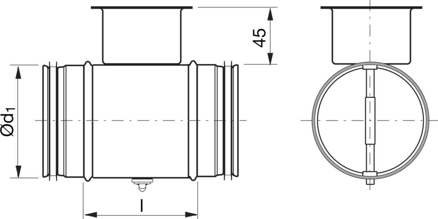 Regulierklappe 250mm DSU-V ohne Dichtung - Spiralfalzrohre und Zubehör System Safe