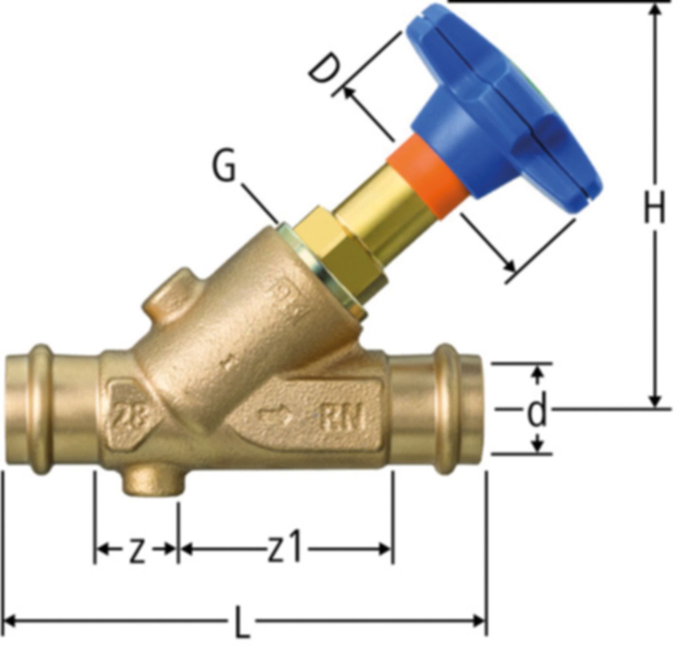 Schrägsitzventile NUSSBAUM Optipress-Aquaplus