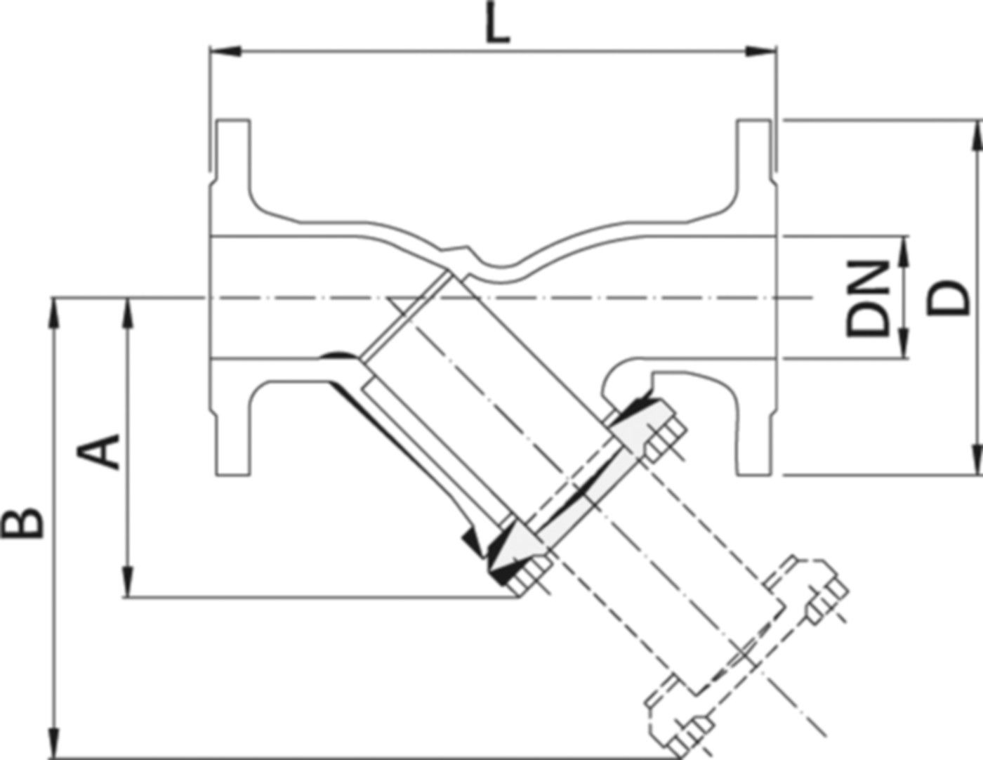 Schmutzfänger PN 10/16 DN 125 - Wild Absperrklappen