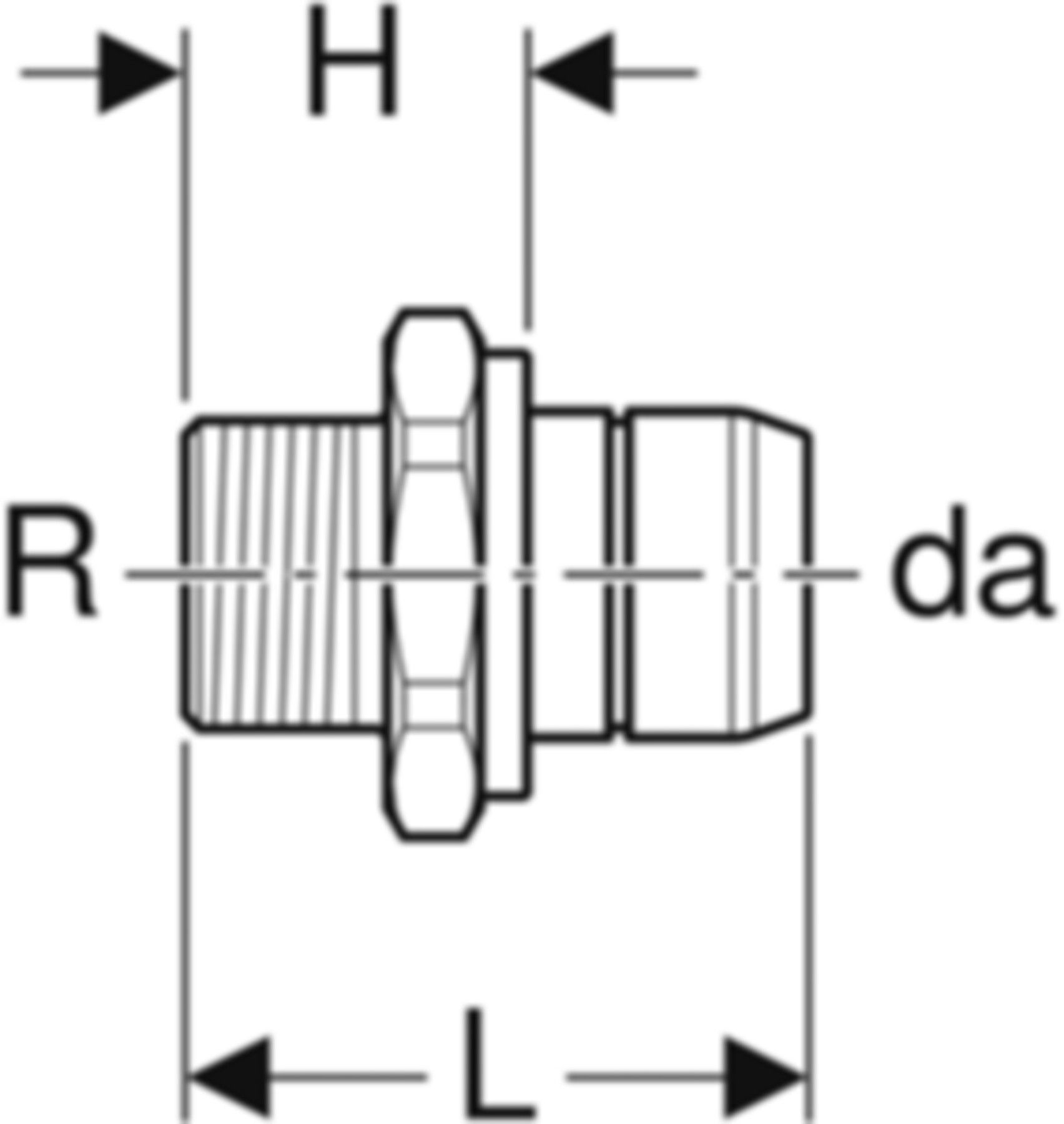 Verteiler-Steckübergang 653.430.00.1 28mm-3/4" mit Aussengewinde - Geberit-Push Fit-Formstücke