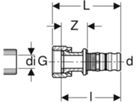 Übergangsverschraubung 16mm-11/8" mit Überwurfmutter Rotguss 601.581.00.5 - Geberit-Mepla-Formstücke