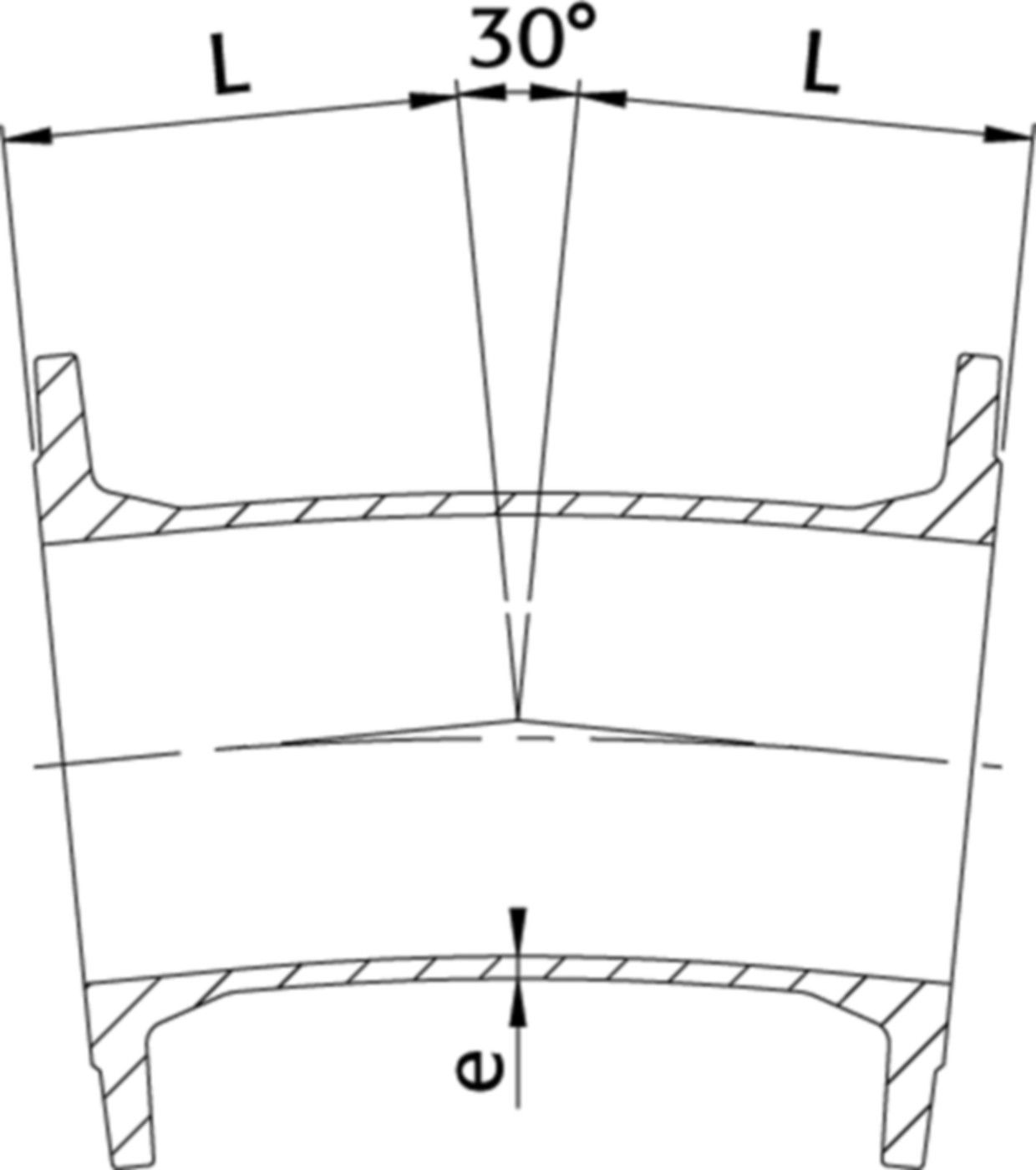 Flanschen-Bogen 30° Typ FFK PN 10/16 DN 80 - WILD Flanschformstücke