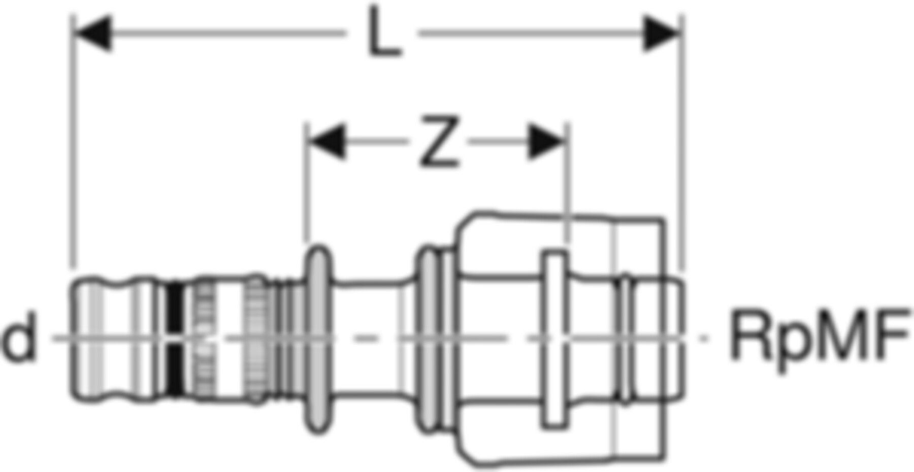 Übergang 16mm-1/2" 621.451.00.5 mit MasterFix - Geberit-Mepla-Formstücke