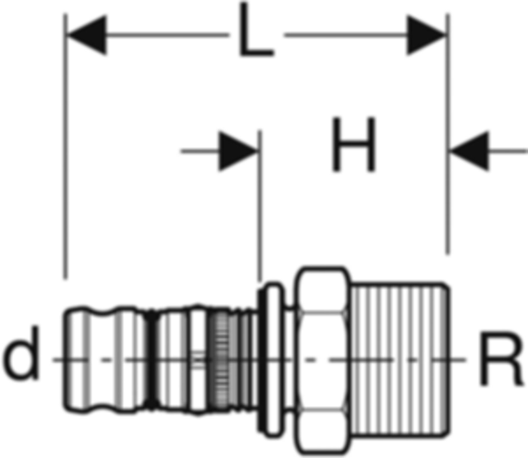 Übergang m/AG 20mm- 1/2" 602.535.00.5 - Geberit-Mepla-Formstücke