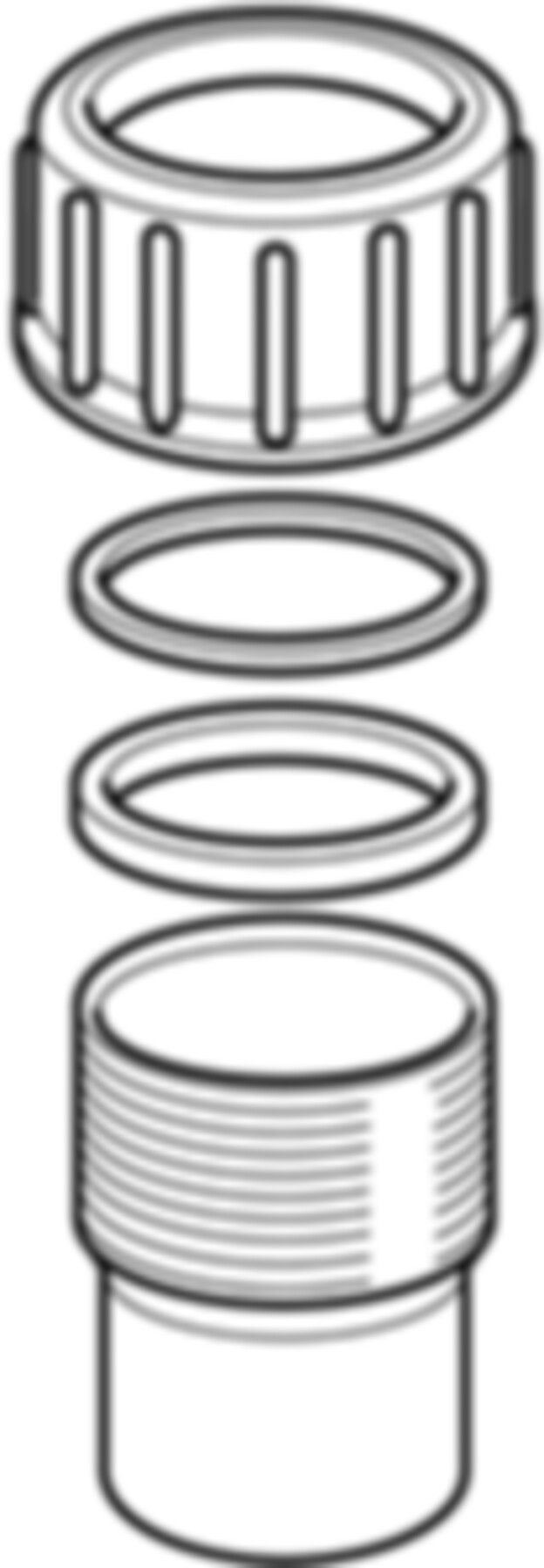 Stutzen mit Verschraubung zum Kleben d 56mm - 60mm 359.423.00.1 - Geberit-PE-Formstücke