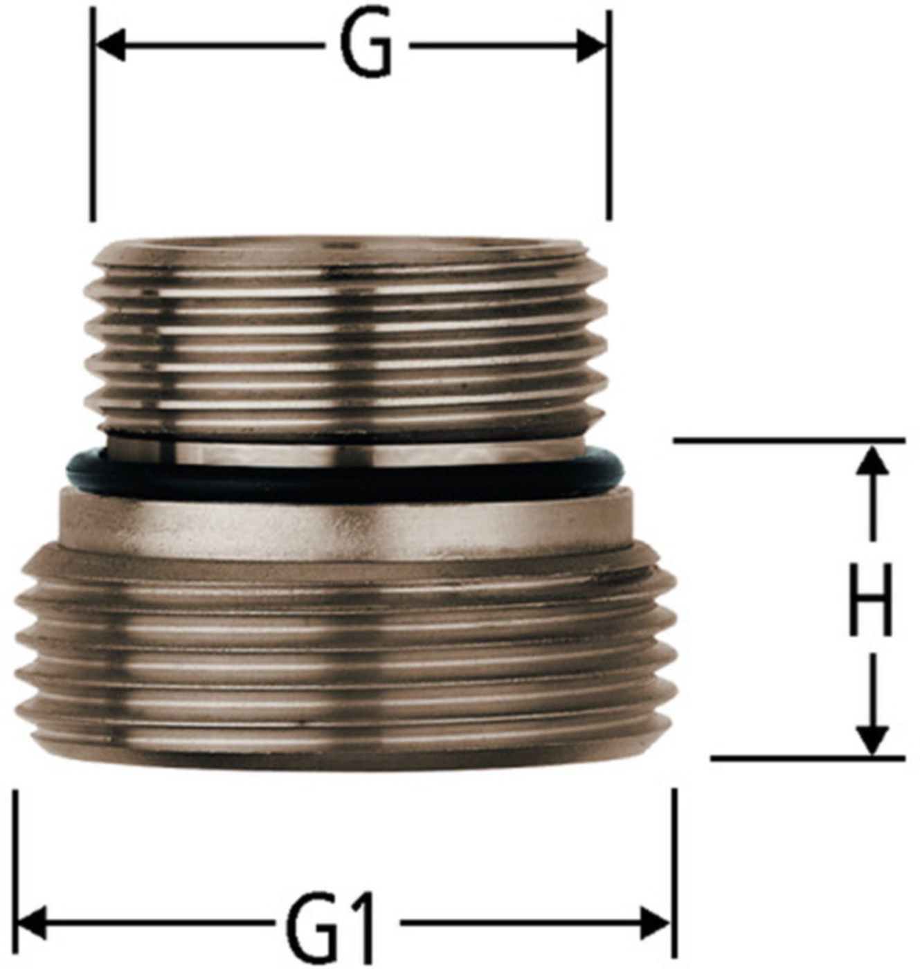Doppelnippel NUSSBAUM
