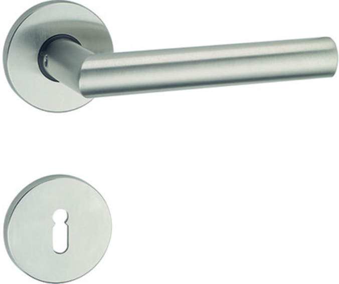 MEGA Türdrücker 32.235, vernickelt matt 16mm, 4-Kant: 8mm, TS: 38-50mm - Tür- und Sichtbeschläge