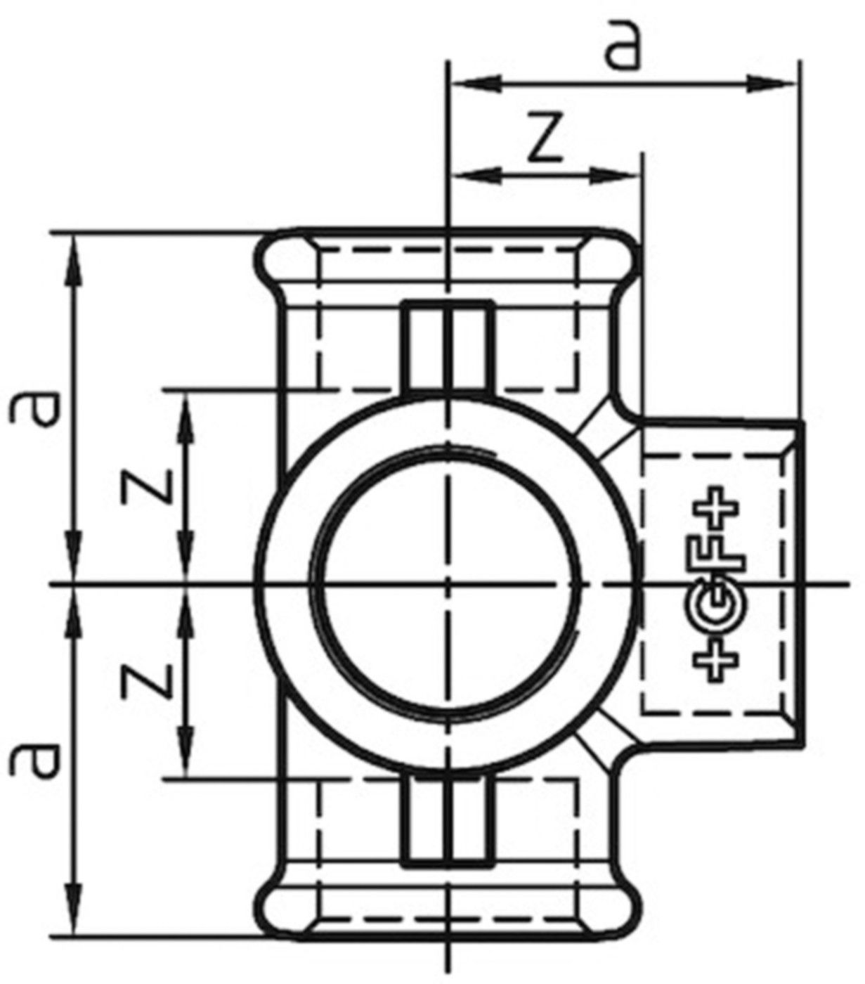 T-Verteiler 223 V 3/4" 770 223 205 - GF verz. Tempergussfittings