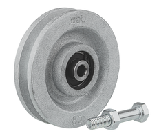 WEBI Schiebetorrolle, mit Kugellager D=80mm, verzinkt - Schiebetür- und Schiebetorbeschläge