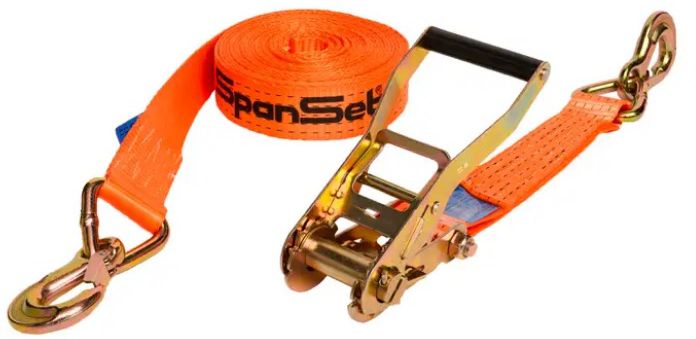 SPANSET Zurrgurte, 2tlg. mit Ratsche L=8m, B=50mm, 5000 daN, Karabinerhaken - Hebewerkzeuge