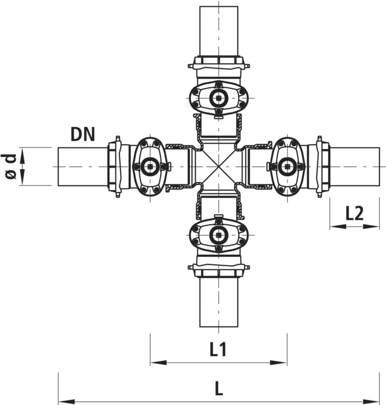 Combi-4 PE-Anschweissende für Gas 4434 DN 150 / d 180mm - Hawle Armaturen