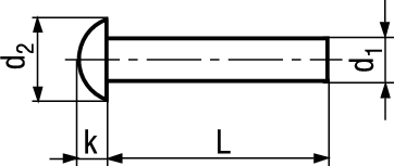 Halbrundniete Stahl BN988 DIN660 2x8 - Bossard Schrauben