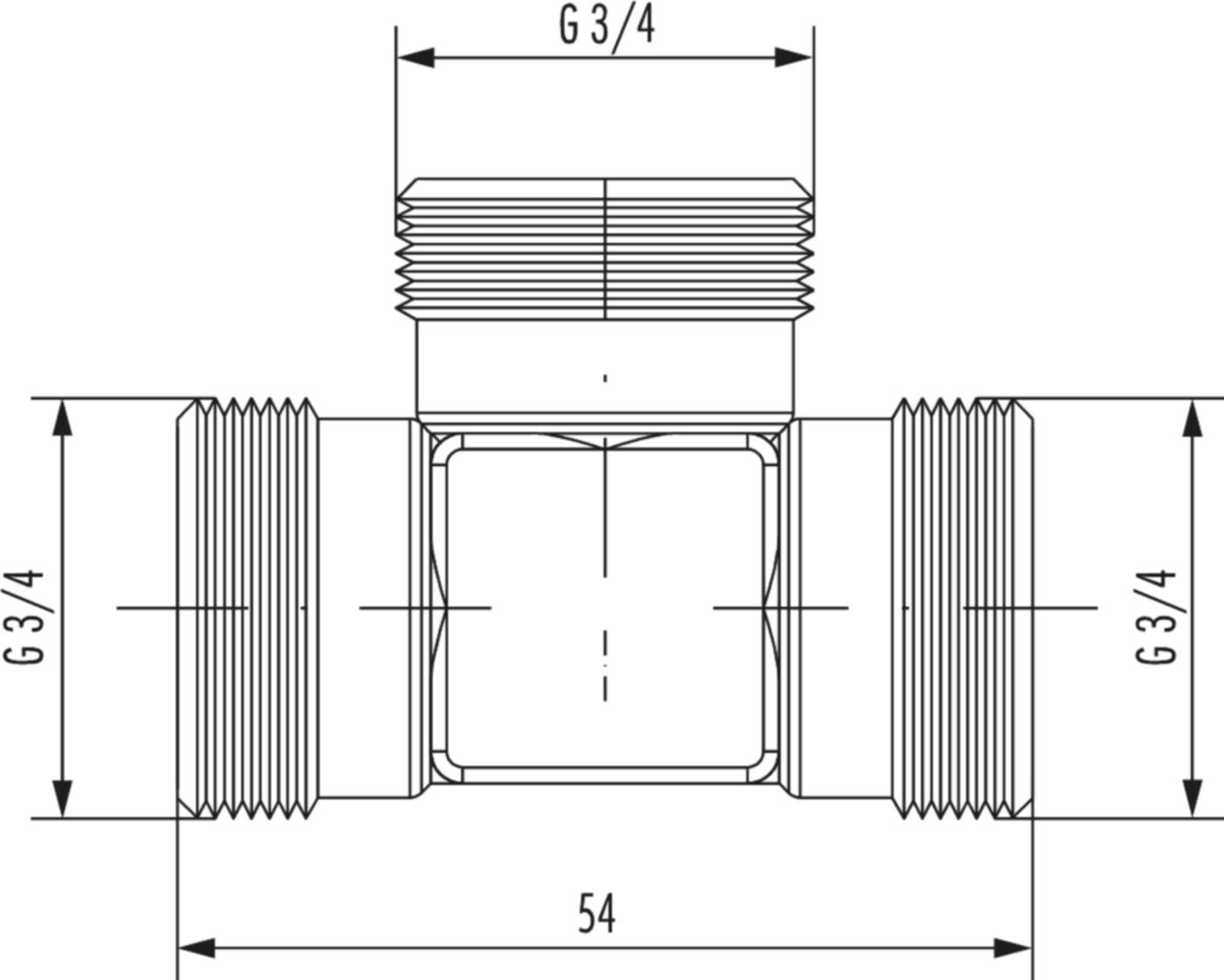 Kupplungs-T f/MKV G 3/4"x3/4"x3/4" 2 253 3495 01 - Hummel Programm