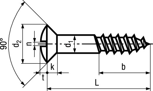 Lsk-Holzschr Schlitz St vzb BN958 DIN95 3,5x30 - Bossard Schrauben