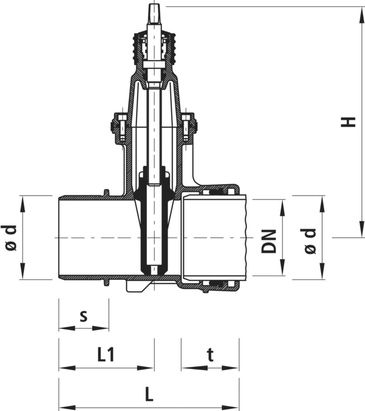Spitzend/Muffen-Schieber, Baio 4510 DN 200 - Hawle Armaturen