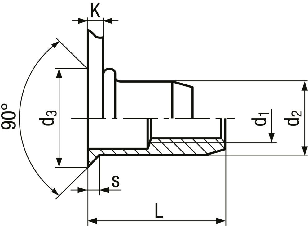 TUBTARA® Senkkopf offen St vz BN4577 M6UT/FES6,5 - Bossard Schrauben
