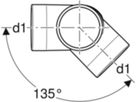 Bogeneckabzweig 88,5°/135° 110/110mm 310.105.14.1 - Geberit-PE-Silent-Formstücke