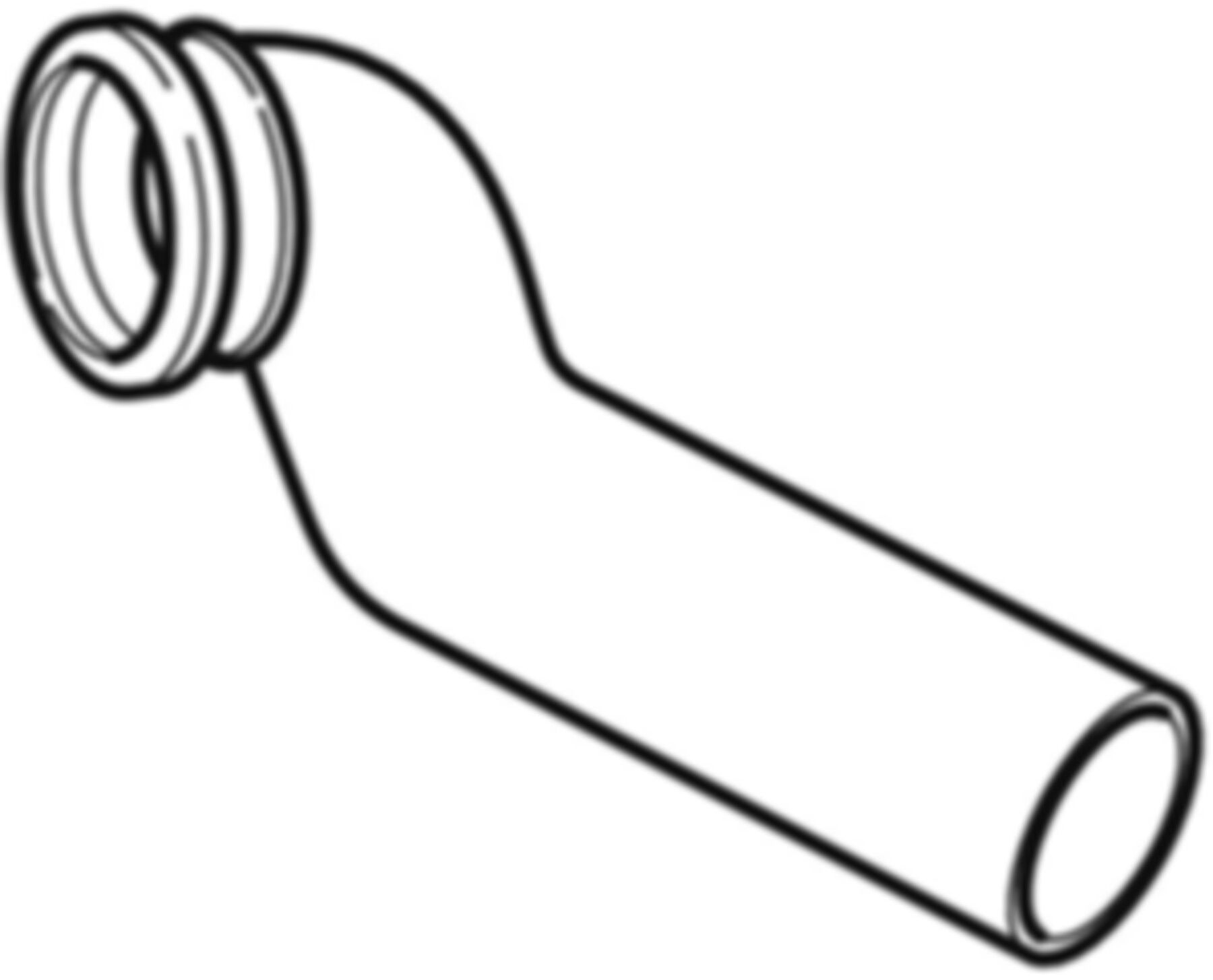 Wandklosett-Bogen 90° links d 110/ 90mm 367.913.16.1 - Geberit-PE-Formstücke