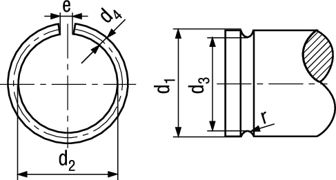 Sprengringe für Wellen Federstahl BN825 DIN7993A 8 - Bossard Schrauben