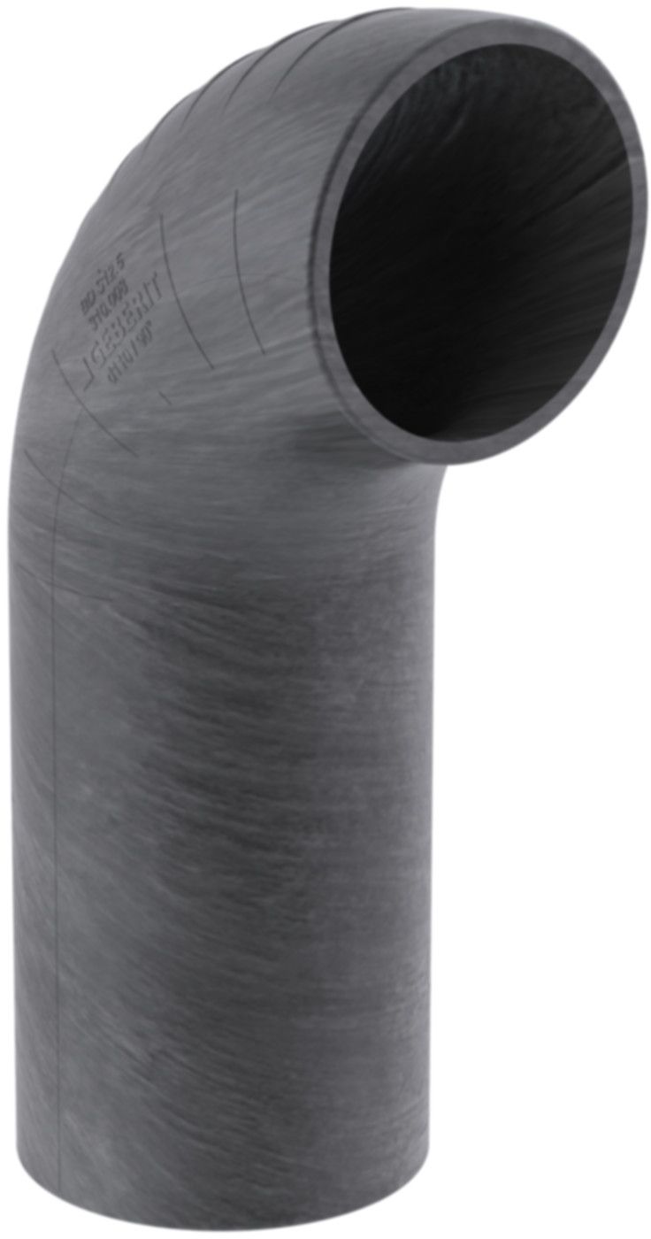 Bogen 90° 63mm 306.008.14.1 mit langem Schenkel - Geberit-PE-Silent-Formstücke
