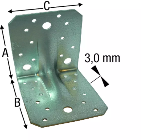 SIMPSON ABR90 Winkelverbinder mit Rippen 105x105x90x3mm, verzinkt - Holzverbinder