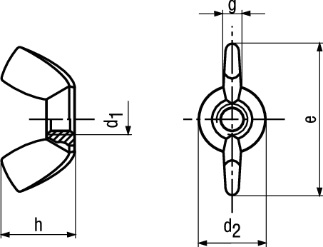 Flügelmuttern gepresst St 5 vzb BN213 M10 - Bossard Schrauben