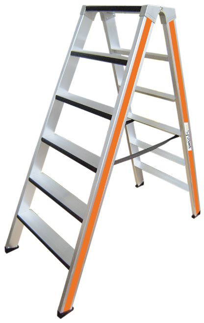 HB Doppelstufenleitern mit Kantenpolsterung Typ 208, 2x12 Stufen, L=2.82m - Garten