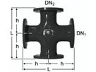 Flanschenkreuz PN 10 Fig. 2045 DN 300/300 - Von Roll Flanschenformstücke