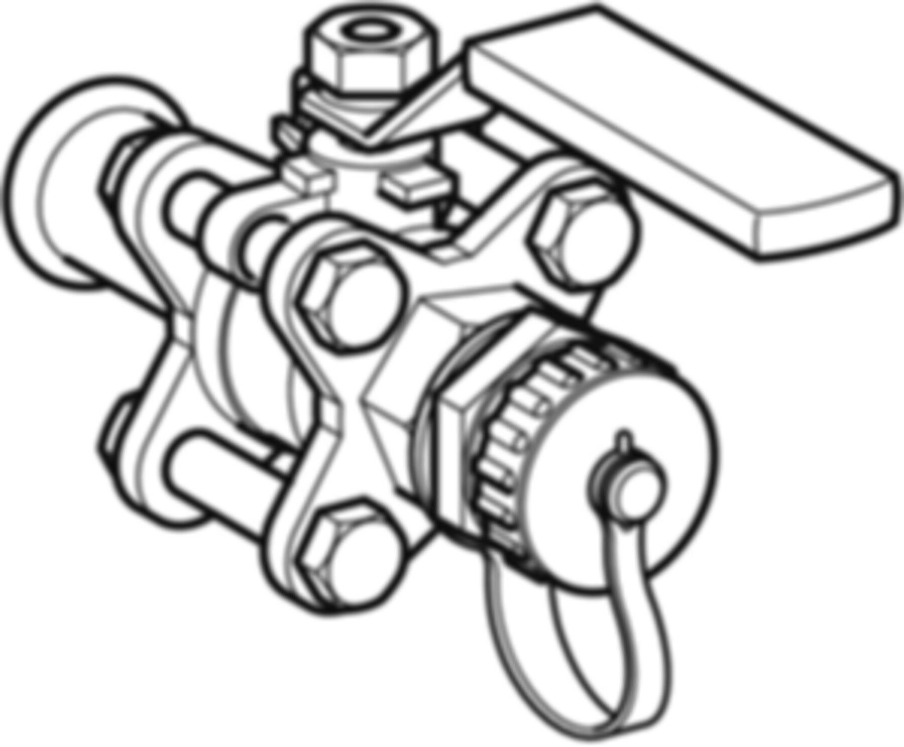 Kugelhahn geflanscht 22mm- 1" 92112 mit Schlauchanschluss - Geberit Systemventile / Armaturen