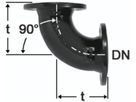 Flanschenbogen 90° PN 10 Fig. 2030 DN 300 - Von Roll Flanschenformstücke