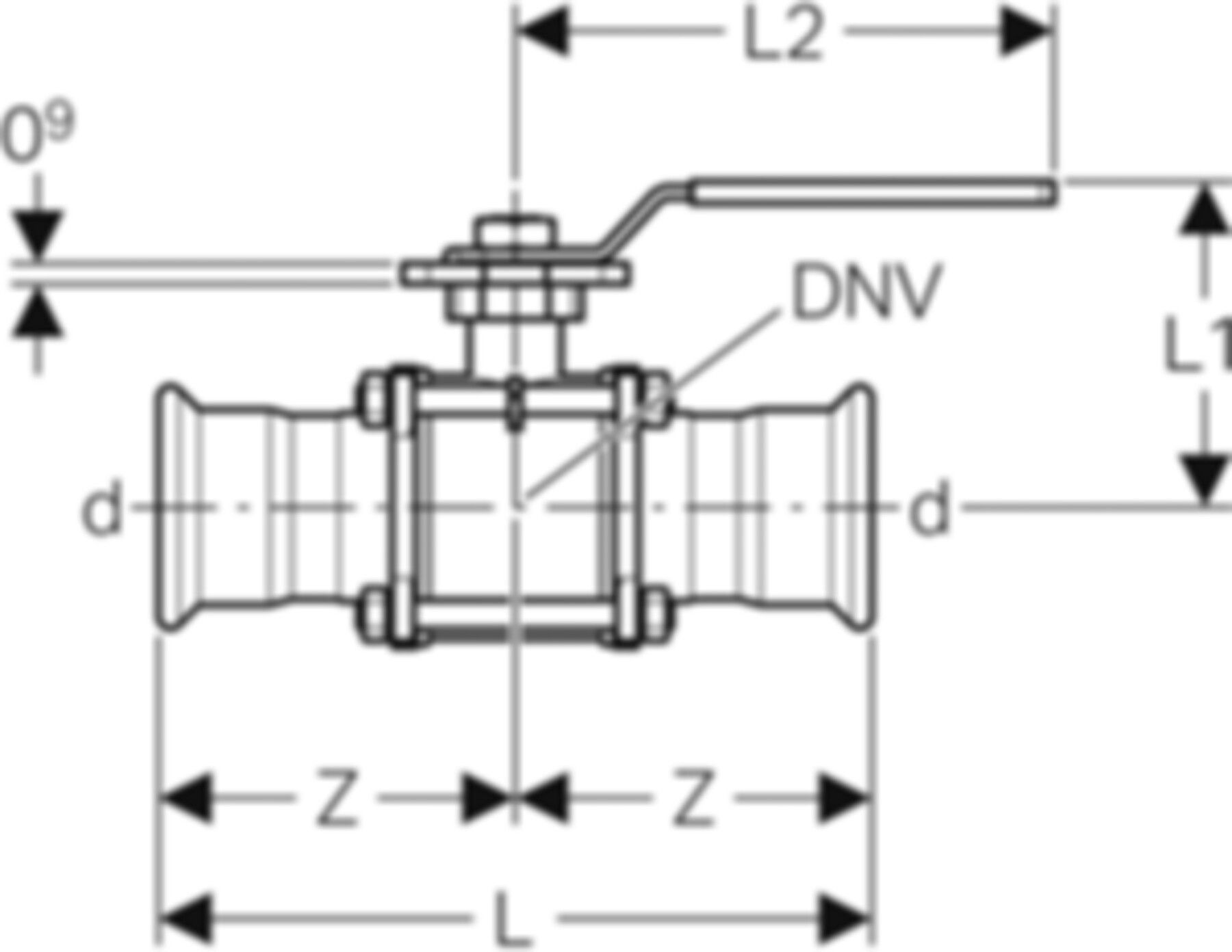 Kugelhahn geflanscht 76.1mm 92107 - Geberit Systemventile / Armaturen