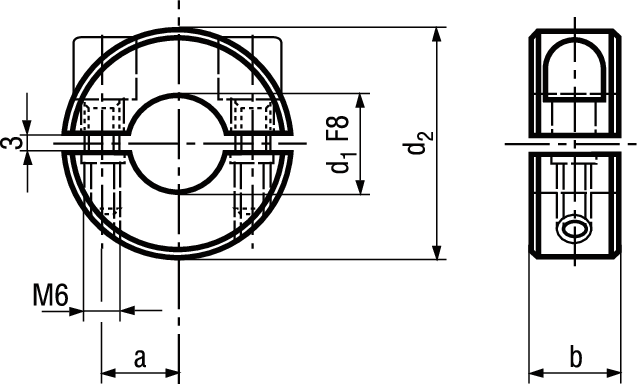 Klemmringe leichte Reihe 2-teil St BN5208 25x45x15 - Bossard Schrauben