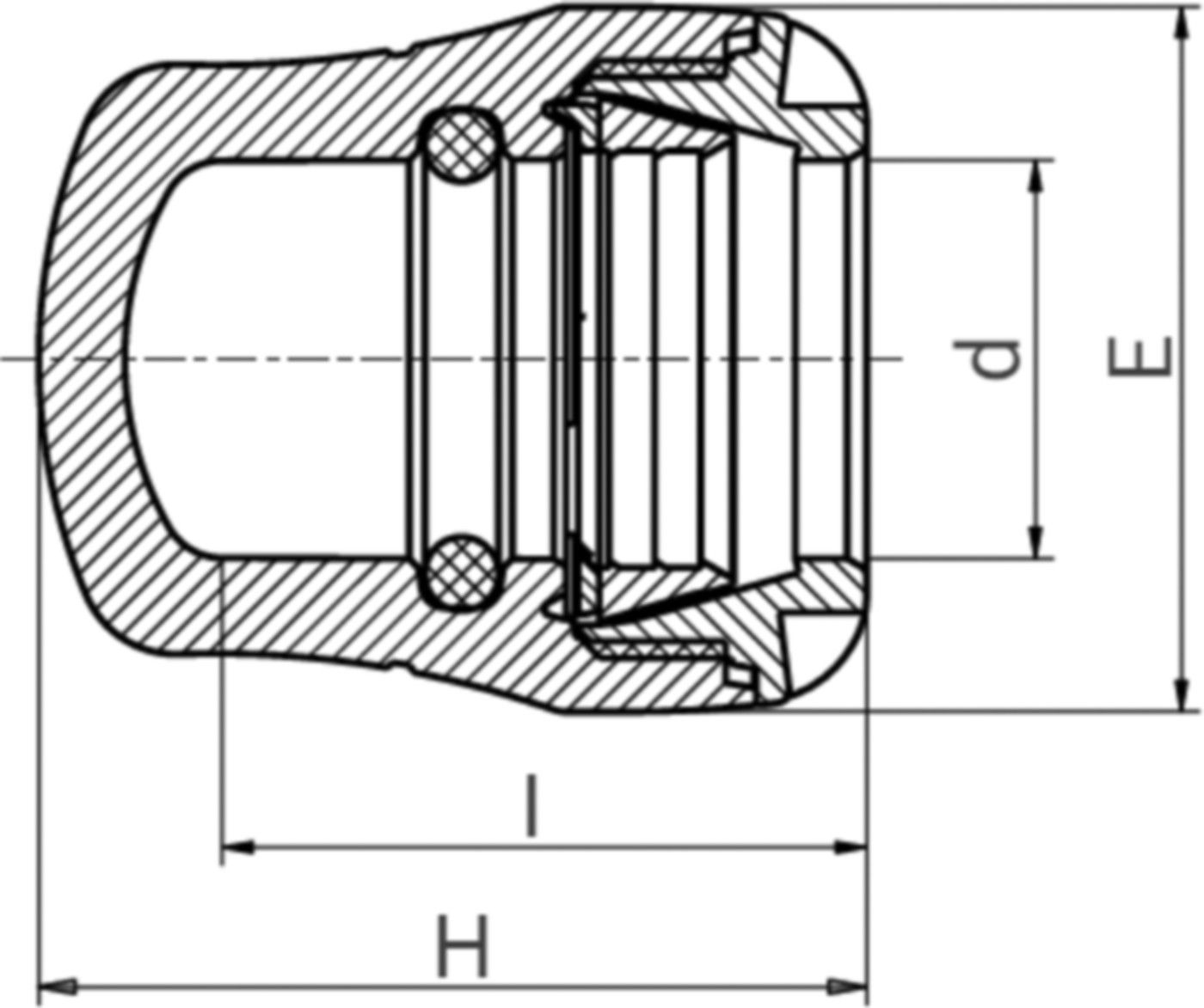 Steckmuffen-Endkappe 1012 d 20mm - Plasson-Steckfittinge