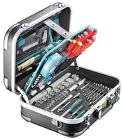 TECHNOCRAFT ABS-Werkzeugkoffer Pro Chrome 152 PB Swiss Tools 152-tlg.,1/4" 4-14 mm, 1/2" 10-32mm - Werkzeugkoffer,Sortimentskoffer,Behälter