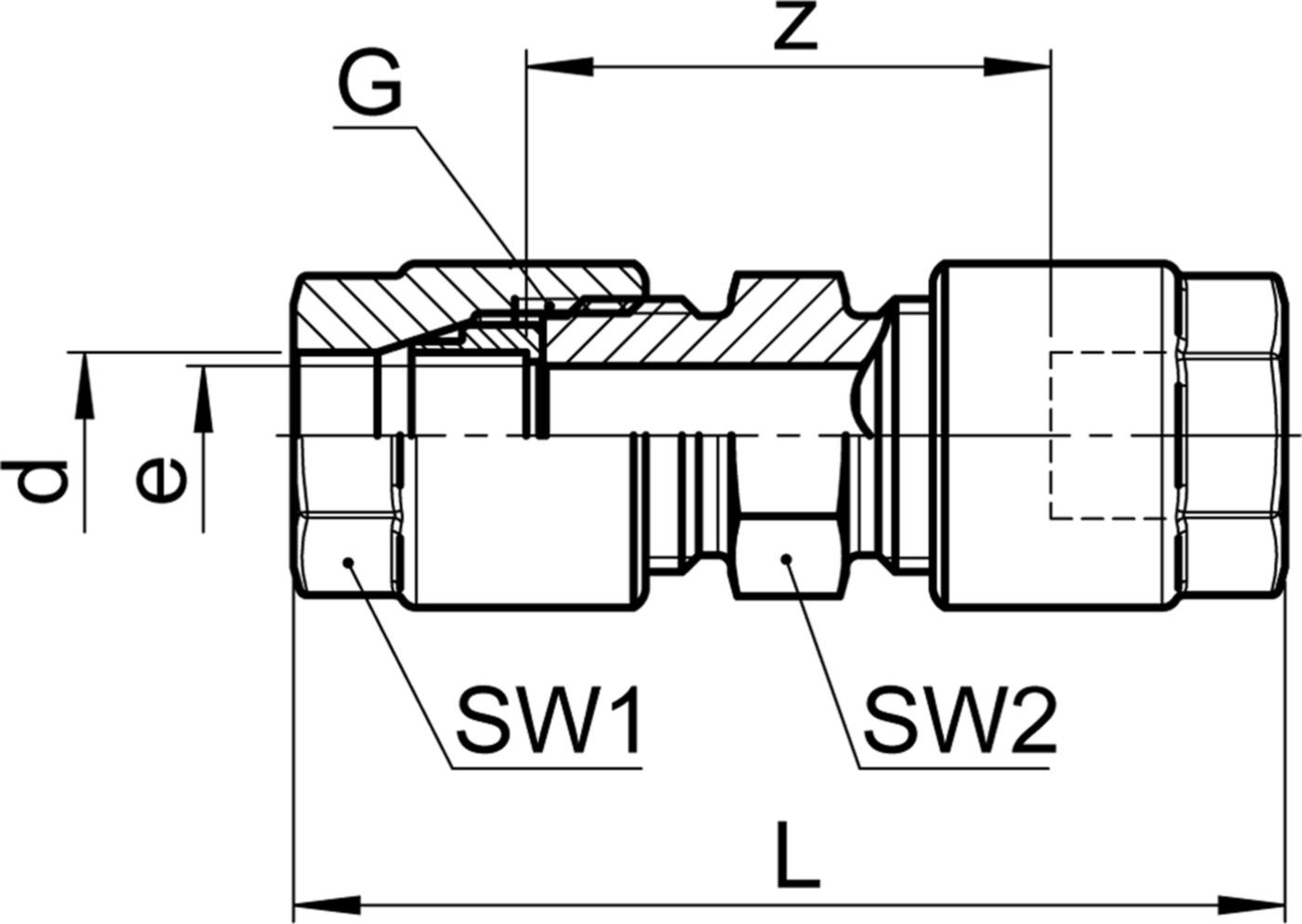 Gerade Verschraubung SO 01021 14 mm - Serto-Programm M/G