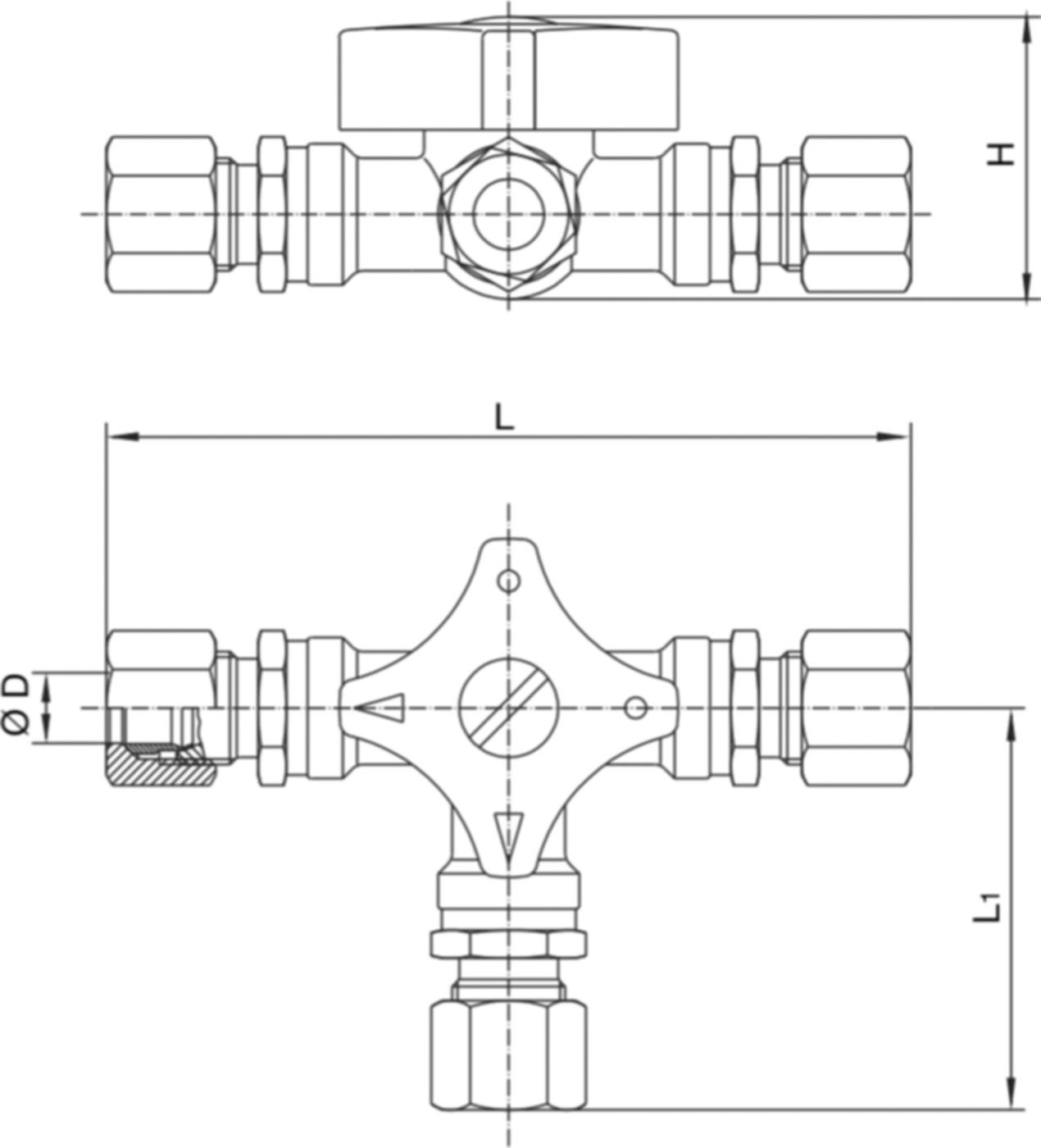 Umschaltventile 8 x 8 x 8 mm 210 20 52 - Oventrop Heizöltankarmaturen und Zubehör